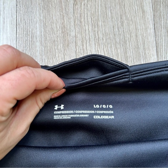 Under Armour Black & Red Compression Tights - Thick Material, High Rise - Picture 4 of 5